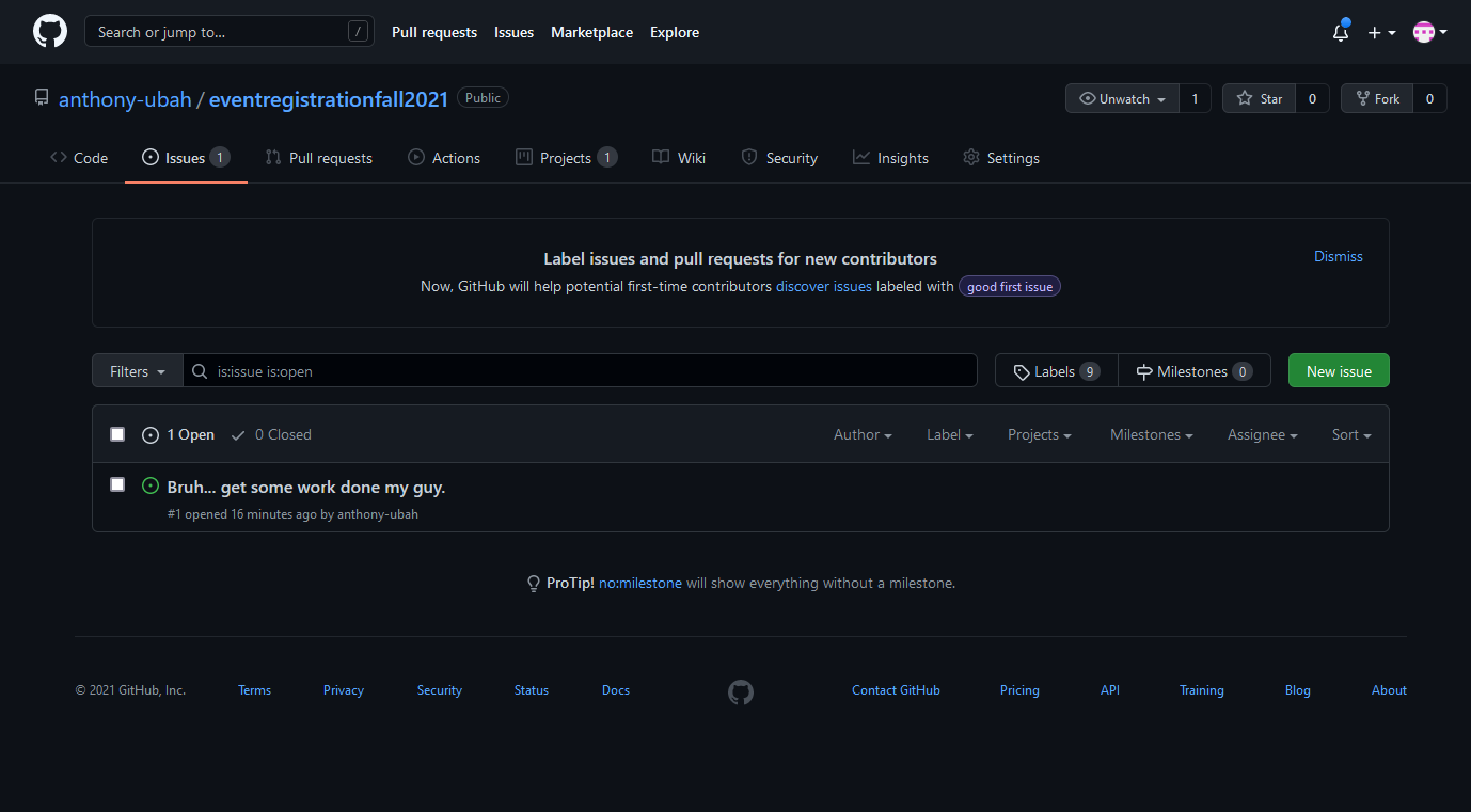 GitHub project milestone creation