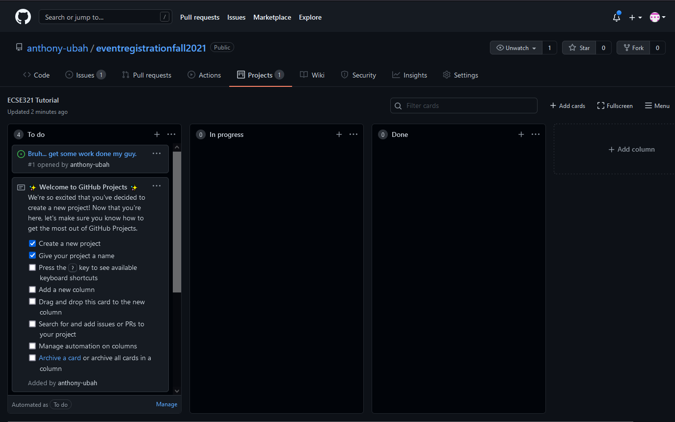 GitHub project automation result