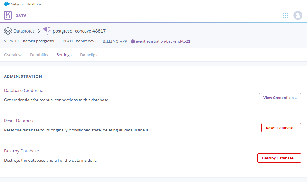 Heroku Postgres add-on